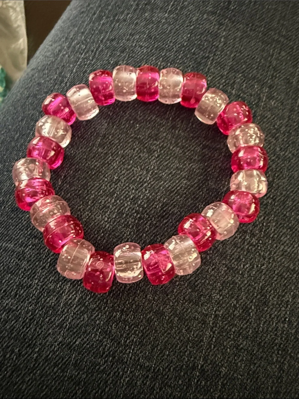 ‼️2/$10‼️Pink Two-Tone Beaded Stretch Bracelet